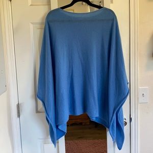 J. McLaughlin Light Blue Cashmere Poncho - OS